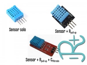 Diferentes encapsulados del sensor DHT11
